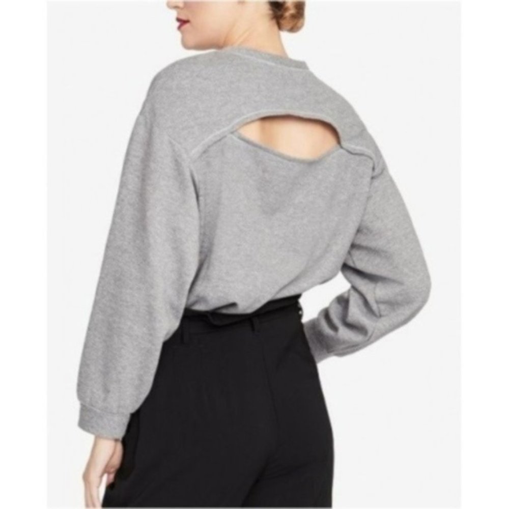 Rachel Roy Anya Cutout Sweatshirt, Gray, S